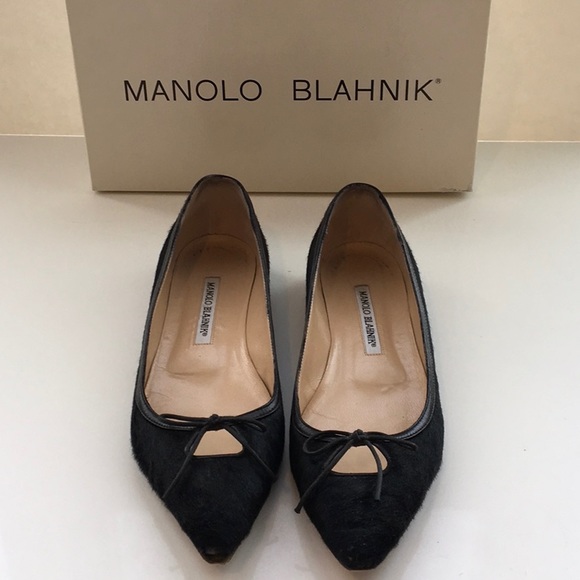 Manolo Blahnik Shoes - ❗️SALE❗️Manolo Blahnik Calf Hair flats Damaged